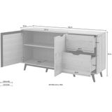 Home affaire Sideboard "Flow", Kommode mit vielen Stauraummöglichkeiten und Holzoptik, Höhe 82 cm