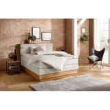 Home affaire Boxspringbett "Cavan", Eiche, inkl. Bettkasten & Topper, verschiedene Härtegrade (auch H4)