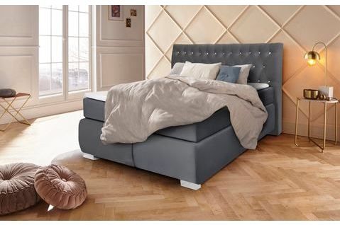 Leonique Boxspringbett "Rumba", Taschenfederkern-Matratze in Härtegrad 3, in 4 Breiten, incl. Topper