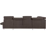 Places of Style Wohnlandschaft "Manhattan U-Form", 2 Sitze mit elektrischer Relaxfunktion, verstellbare Armlehnen