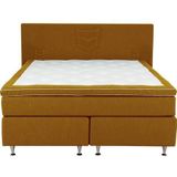 INOSIGN Boxspringbett "Zahara", inkl. Topper, besonderes Highlight: aufgenähten Jeanstaschen - Optik