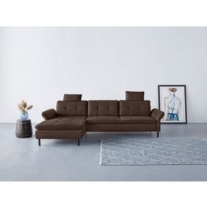 INOSIGN Hoekbank Birkholm L-vorm Verstelbare armleuningen, ook in Easy Clean bekleding - met water te reinigen