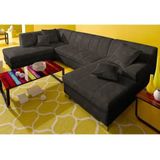 INOSIGN Wohnlandschaft "Turah moderne Steppung, incl. Zierkissen, auch in Leder,", wahlweise mit Bettfunktion, B/T/H: 297/82/75 cm, U-Form