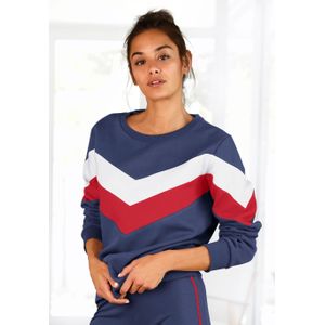 H.I.S Sweatshirt, mit Kontraststreifen an Vorderseite und Ärmeln, Loungeanzug