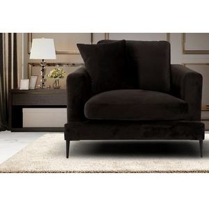 Leonique Sessel "Cozy Loungesessel, Designersessel, Maße B/T/H: 91/97/80 cm", mit Metallbeinen und Zierkissen