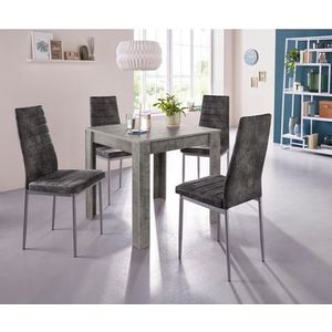 INOSIGN Eethoek 0 met eettafel lynn, breedte 80 cm en 4 x stoel kate (set, 5-delig)