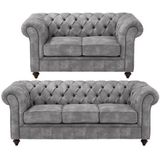 Home affaire Sitzgruppe Chesterfield, (2-tlg), hochwertige Knopfheftung, bestehend aus 2- und 3-Sitzer