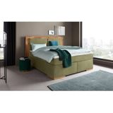 Places of Style Boxspringbett »Cup«, mit LED-Beleuchtung, Massivholzrahmen und Topper, in 2 Härtegraden