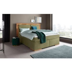 Places of Style Boxspringbett »Cup«, mit LED-Beleuchtung, Massivholzrahmen und Topper, in 2 Härtegraden