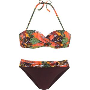 Bandeau Bikini - Bruin - Gedessineerd - Gewatteerd Met Beugel