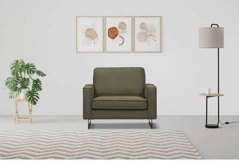Places of Style Loveseat "Pinto", mit Keder, Metallfüßen und auch in Cord Bezug erhältlich