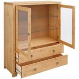 Home affaire Highboard »Gotland«, Vitrine, Breite 101 cm, Türen mit Glaseinsätzen, aus massiver Kiefer