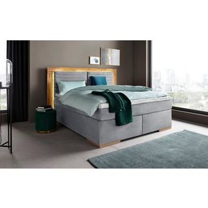 Places of Style Boxspringbett "Cup", mit LED-Beleuchtung, Massivholzrahmen und Topper, in 2 Härtegraden