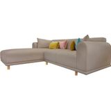 andas Ecksofa "Maroon L-Form", in skandinavischem Design, mit losen Kissen