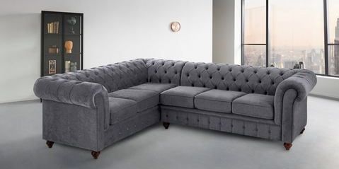 Home affaire Chesterfield-Sofa »Chesterfield Ecksofa, auch in Leder L-Form«, hochwertige Knopfheftung, langer Schenkel links oder rechts wählbar