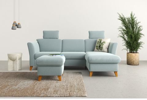 Home affaire Ecksofa "Trelleborg L-Form", Federkern-Polsterung, wahlweise mit Bettfunktion und Bettkasten