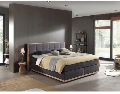 Places of Style Boxspringbett Vinton, aus massiver Eiche, verschiedene Härtegrade (auch H4)