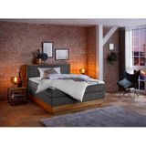 Home affaire Boxspringbett Cavan, Eiche, inkl. Bettkasten & Topper, verschiedene Härtegrade
