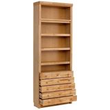 Home affaire Bücherregal »Soeren«, aus massiver Kiefer, in 2 Höhen, Tiefe 29 cm, mit 5 Schubkästen
