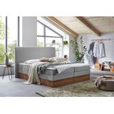 Home affaire Boxspringbett "Blomen", mit Walnuss-Dekor, mit Bettkasten, verschiedene Härtegrade, mit Topper