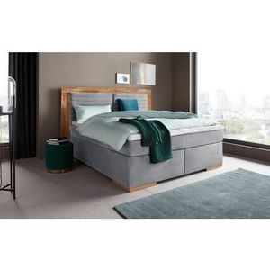 Places of Style Boxspringbett "Cup", mit LED-Beleuchtung, Massivholzrahmen und Topper, in 2 Härtegraden