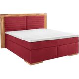 Places of Style Boxspringbett »Cup«, mit LED-Beleuchtung, Massivholzrahmen und Topper, in 2 Härtegraden