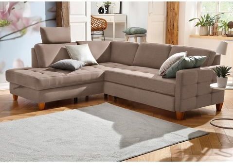 Home affaire Ecksofa "Earl L-Form", wahlweise auch mit Bettfunktion oder Bettfunktion mit Bettkasten
