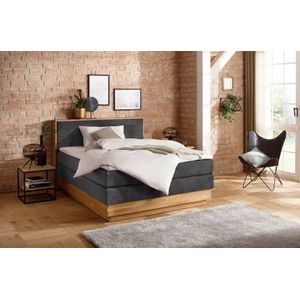 Home affaire Boxspringbett Cavan, Eiche, inkl. Bettkasten & Topper, verschiedene Härtegrade