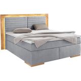 Places of Style Boxspringbett "Cup", mit LED-Beleuchtung, Massivholzrahmen und Topper, in 2 Härtegraden