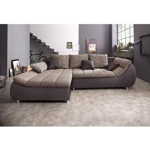INOSIGN Ecksofa »Imola elegant und bequem, aktuelle Steppung im Sitz, L-Form«, wahlweise mit Bettfunktion