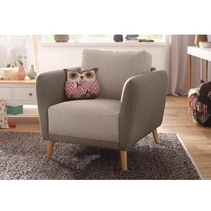 Home affaire Fauteuil Ida met houten poten en armleuning-bekleding