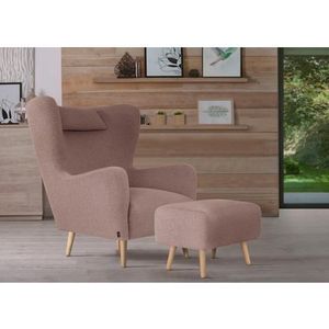 Home affaire Sessel »Telford auch in Fellimitat, Sessel B/T/H: 77/92/106 cm«, wahlweise mit und ohne Hocker, in vielen Bezugsqualitäten, Ohrensessel