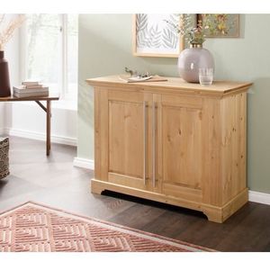 Dressoir - Naturel - Zilverkleurige Grepen - 94x39x70 cm