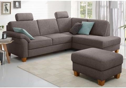 Home affaire Ecksofa »Borkum L-Form«, mit Federkern, wahlweise mit Bettfunktion