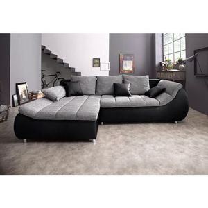 INOSIGN Ecksofa Imola elegant und bequem, aktuelle Steppung im Sitz, L-Form, wahlweise mit Bettfunktion