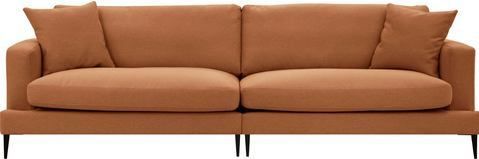 Leonique Big-Sofa "Cozy elegantes Designsofa, Maße B/T/H: 252/97/80 cm", mit losen Kissen und Metallbeinen