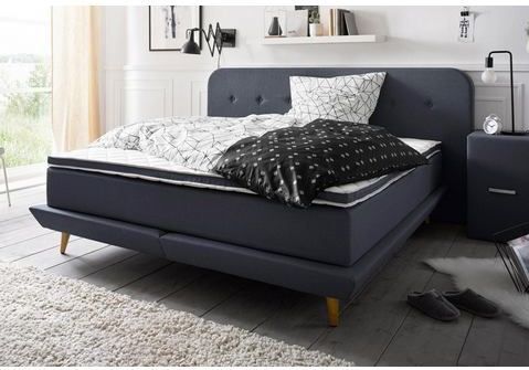 andas Boxspringbett "Premium", Steppung mit Knopfheftung, inkl. Topper