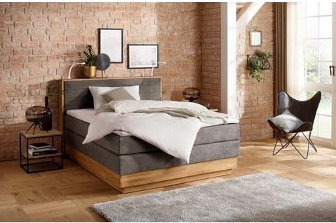 Home affaire Boxspringbett "Cavan", Eiche, inkl. Bettkasten & Topper, verschiedene Härtegrade (auch H4)