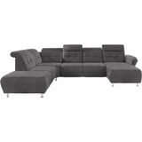 Places of Style Wohnlandschaft "Manhattan U-Form", 2 Sitze mit elektrischer Relaxfunktion, verstellbare Armlehnen