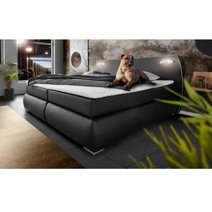 INOSIGN Boxspring Black & white incl. ledverlichting, 3 hardheden