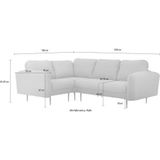 Leonique Ecksofa »Skidi L-Form«, mit losen Rückenkissen und Keder oben auf der Armlehne