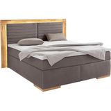 Places of Style Boxspringbett »Cup«, mit LED-Beleuchtung, Massivholzrahmen und Topper, in 2 Härtegraden