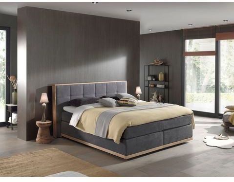 Places of Style Boxspringbett Vinton, aus massiver Eiche, verschiedene Härtegrade