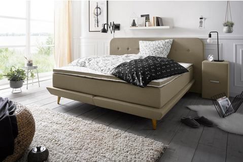 andas Boxspringbett "Premium", Steppung mit Knopfheftung, inkl. Topper