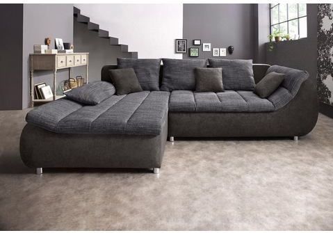 INOSIGN Ecksofa Imola elegant und bequem, aktuelle Steppung im Sitz, L-Form, wahlweise mit Bettfunktion