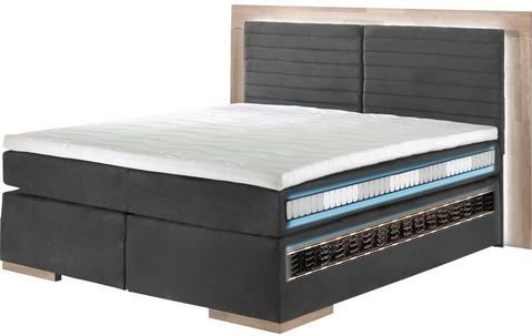 Places of Style Boxspringbett "Cup", mit Massivholzrahmen, mit Topper, in 2 Härtegraden, in 3 Breiten