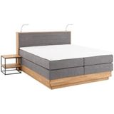 Home affaire Boxspringbett "Cavan", Eiche, inkl. Bettkasten & Topper, verschiedene Härtegrade (auch H4)