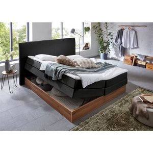 Home affaire Boxspring Blomen met walnoot-decor, met bedkist, verschillende hardheden, met topmatras