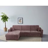 Home affaire Ecksofa »Roma ""M"" Matratzenhöhe 14 cm, Dauerschlaffunktion, mit Unterfederung,«, Liegemaße ca 143x198 cm, L-Form