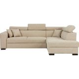 Home affaire Ecksofa "Tulio L-Form", wahlweise mit Bettfunktion und Bettkasten, incl. 3 Zierkissen